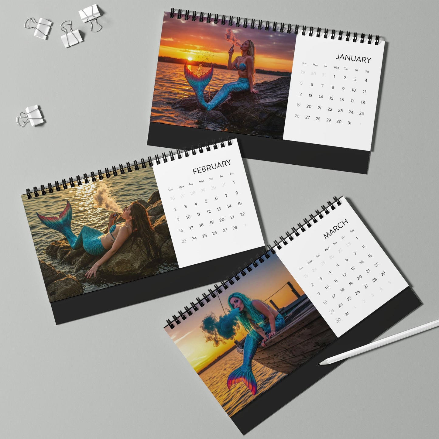 2025 Desktop Calendar: Mischievous Mermaids Collection